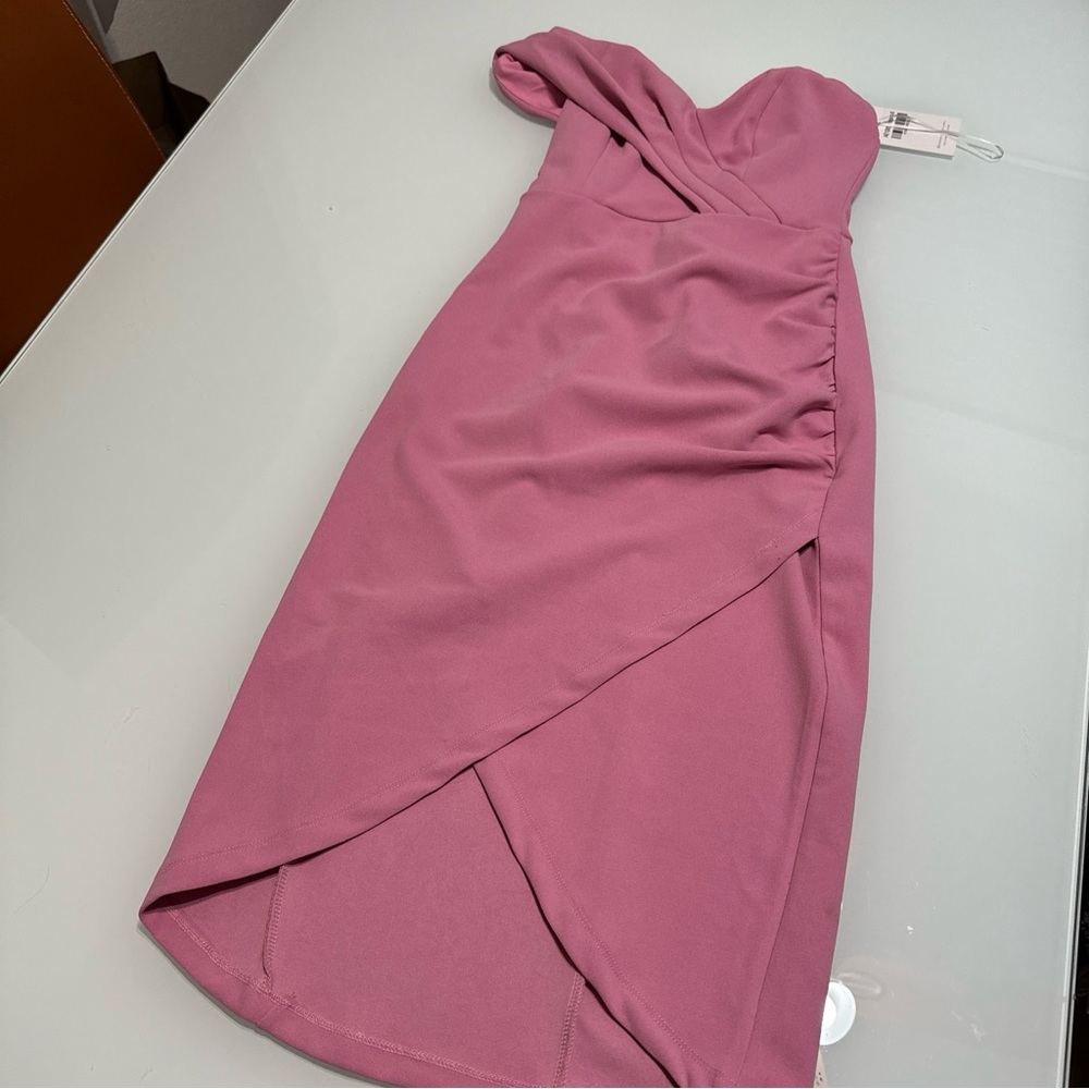 New Dear Emilia Hello Molly Pink One Shoulder Cocktail Dress $105 S Small S13